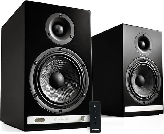 Audioengine HD6 Premium Powered Bookshelf Speakers | 150W Audiophile-Grade Bluetooth 5.0 Speakers with aptX HD | 24-Bit DAC | Real Wood Veneer