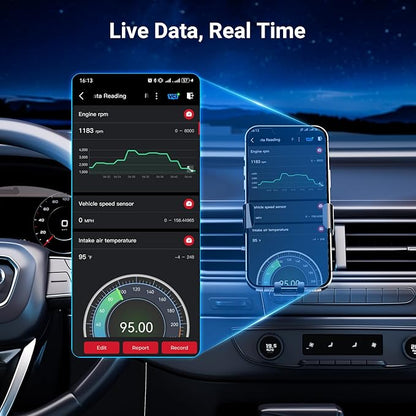 GOOLOO DEEPSCAN DS100 OBD2 Scanner Bluetooth，All System Diagnostic Tool Car Code Reader for iOS & Android, 6+ Reset Functions, Repair Guides, Check Engine, Wireless OBD-II Scan Tool on Vehicles 1996+