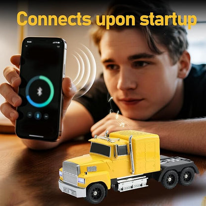 WSTER American Truck Bluetooth Speaker, Retro Car Model，Portable Wireless with HD Stereo Sound, TWS Pairing, USB/TF/AUX Playback, Unique Truck Model Speaker for Home & Outdoor(Yellow)