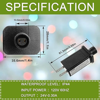 SIGANDG 24V 7.2W LED Transformer Replacement Class 2 Power Supply for Christmas String Light Inflatable Decorations LED Controller IP44 Waterproof Low Voltage