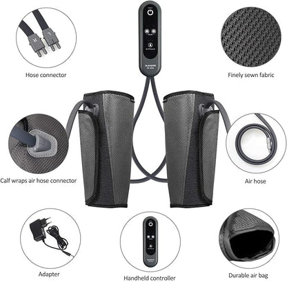 QUINEAR Air Compression Leg Massager for Circulation & Pain Relief, Calf Massagers with 2 Modes & 3 Intensities, Sequential Compression Device (SCD) for RLS, Edema, FSA-HSA - Ideal Gift