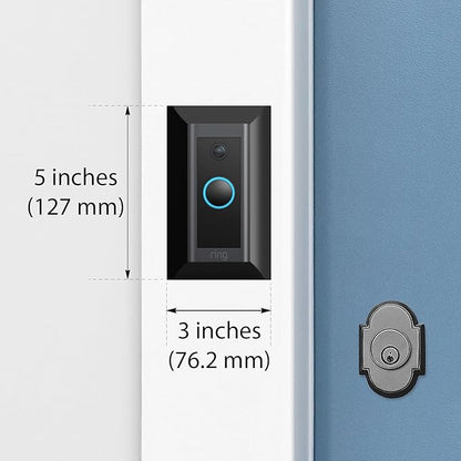 Hidden River Lab Genuine Wall Plate for Ring Video Doorbell Wired(Model 5AT3T5) - Premium Ring doorbell Mount - Black