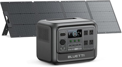 BLUETTI Elite 100 V2 Solar Generator with 200W Solar Panel (Ships Separately), Portable Power Station 1024Wh w/ 4 1800W AC Outlets, 35% Smaller, Ideal for Camping, Emergencies, Backup Power