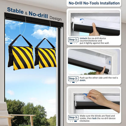 MANSNIX Smart Motorized Blinds with Remote, Cordless No-Drill Automatic Roller Shades, Blackout Electric Blind for Windows, Black, 30 x 72