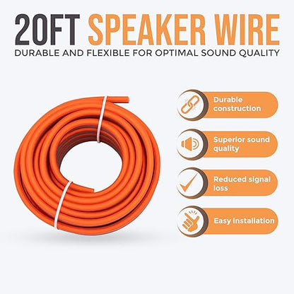 Elite Audio Premium 4 Gauge CCA Amplifier Installation Wiring Amp Kit, 2000 watt High-Power Wiring with Triple Shielded RCA’s and ANL Fuse Holder - EA-PRMK2 Amp Install Kit