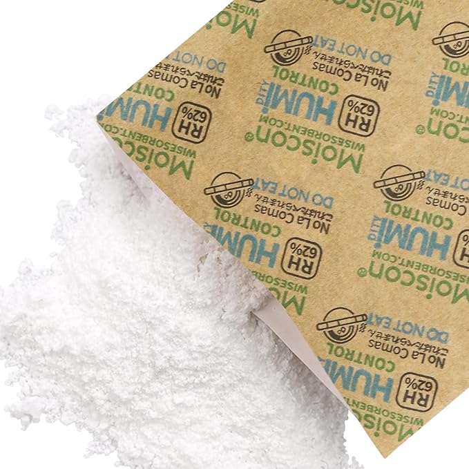 Wisesorb 62% Two-Way Humidity Control Packs, 67 Gram 5 Pack for Storing 1 lb, Size 67 Moisture Control Packets Individually Wrapped, Humidifier Packs for Storage Containers