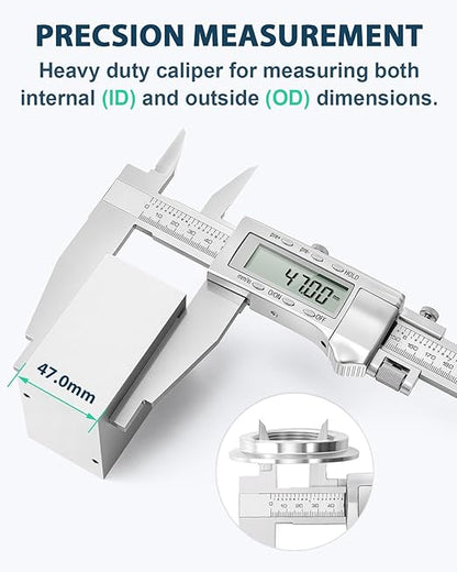 Mxmoonfree 20-Inch Digital Caliper with 4-Inch Jaw Depth, Precision Measuring Tool, Full Metal Frame, Large LCD Screen, Resolution 0.0005"/0.01mm, Ideal for Professionals & Hobbyists