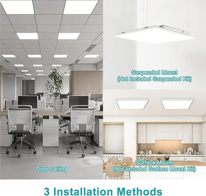 VocgoUU 16-Pack 2x2 LED Flat Panel Light Drop Ceiling, 0-10V Dimmable, 3CCT Selectable (5000K 4000K 3000K) & 3 Wattage Switchable (40W 30W 20W), 100-277Vac, ETL & DLC