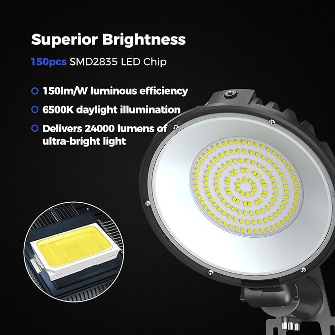 AIKVSXER LED Barn Lights 160W 24000LM Yard Area Light Dusk to Dawn Outdoor Lighting 6500K Security Flood Light IP66 Waterproof for Garden Garages Street Warehouse Farmhouse 8 Pack