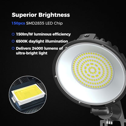 AIKVSXER LED Barn Lights 160W 24000LM Yard Area Light Dusk to Dawn Outdoor Lighting 6500K Security Flood Light IP66 Waterproof for Garden Garages Street Warehouse Farmhouse 12 Pack