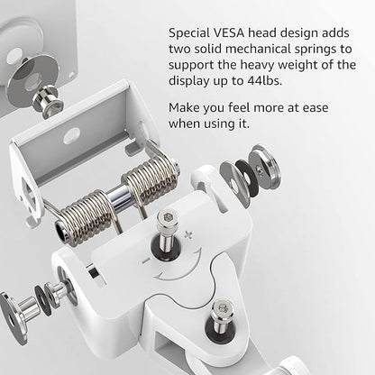 BEWISER Heavy Duty Monitor Arm Wall Mount for 34-57 Ultrawide Screen,Weight Capacity up to 44lbs,Ultrawide Monitor Arm Wall Mount,White