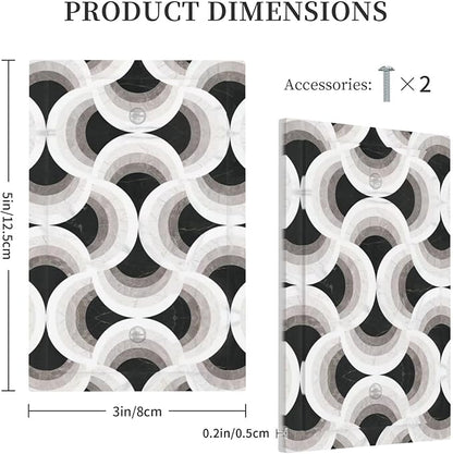 Bvtewkhz Black/White Art Marble No Device Single Blank Decorative Light Switch Covers Electrical Faceplate Switch Plates for Bathroom Kitchen Home
