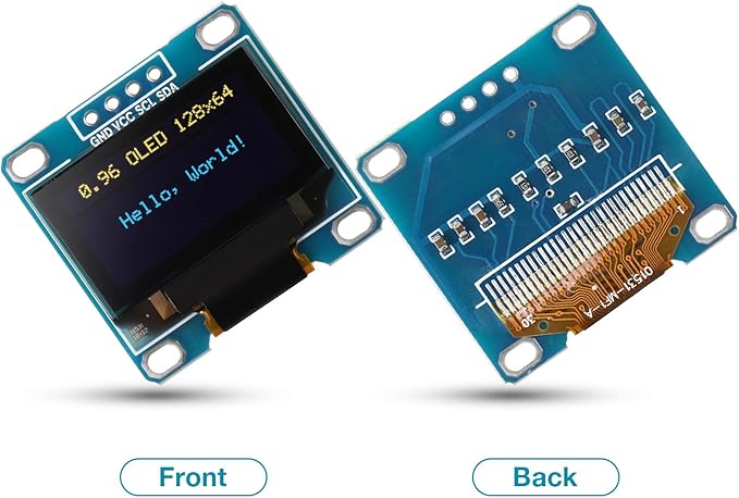 Weewooday 5 Pieces 0.96 Inch OLED Module 12864 128x64 Driver IIC I2C Serial Self-Luminous Display Board Compatible with Arduino/Raspberry PI(Blue and Yellow)