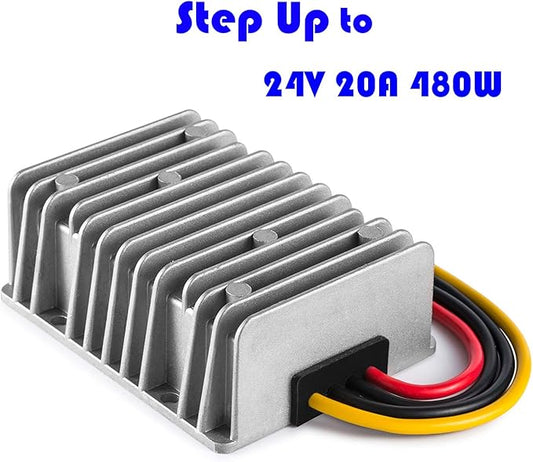 MGGi Waterproof DC/DC Converter 12V Step Up to 24V, Boost Converter 20A 480W Voltage Regulator, Power Adapter Voltage Booster,Power Supply Module Boost Transformer for Car Truck Vehicle Boat