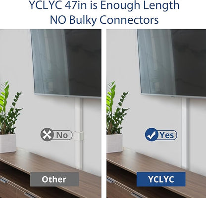 47in(3 x L15.7in) TV Cord Hider, YCLYC Cord Hider for Wall Mount TV, Large Cable Hider, Paintable Wire Covers for Cords, Cable Management Cord Organizer, Wire Hiders for TV on Wall W2 x H0.7in, Beige