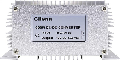 Cllena DC Converter Regulator 36V/48V to 12V 50A 600W Waterproof Voltage Reducer DC/DC Power Supply Module Buck Transformer for Golf Cart