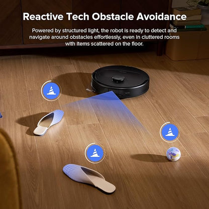 roborock QV 35S Robot Vacuum and Mop, All-in-one Vacuum Cleaner, 10,000Pa Powerful Suction, Self Emptying & Refilling, Self Mop Washing & Air Drying, Anti-Tangle Brushes for Home, Pet Hairs, Black