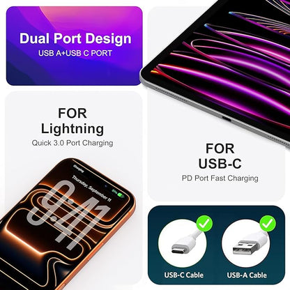 3 Pack 20W PD USB Charger, Dual-Port USB-C Wall Charger Plug in Block Station Type c Box Supper Fast Charging Brick for iPhone, Samsung Galaxy, Google Pixel, Motorola, Oneplus Kindle Cargador Cube