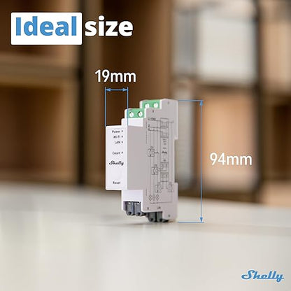Shelly Pro 3EM (120A) | Wi-Fi & LAN, 3-Phase Smart Energy Meter | 2-Way Consumption | Home Automation | Bluetooth Gateway | Compatible with Alexa & Google Home | No Hub Required | Solar Panels