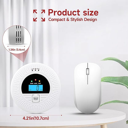 1-Pack Interconnected Smoke and Carbon Monoxide Detector, Test Button & Replaceable Battery, Smoke and CO Alarm for Home, Hallways, Bedroom, Reliable Alert