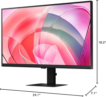 SAMSUNG 27-Inch ViewFinity S7 (S70D) Series 4K UHD High Resolution Monitor with HDR10, Multiple Ports, Easy Setup Stand, Advanced Eye Care, LS27D702EANXGO, 2024