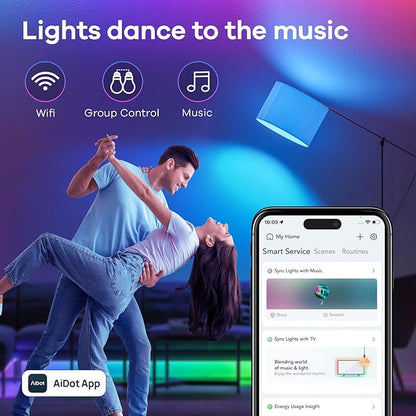 Linkind WiFi Smart Light Bulbs, Alexa Light Bulb Work with Alexa, Google Home, RGBTW 16 Million Color Changing Light Bulbs Dimmable, Mood Lighting, 2.4GHz Only, A19 E26 WiFi Bulb 60W 800LM 1 Pack