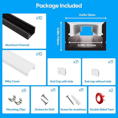 Besseto 10 Pack 1M/3.3Ft LED Aluminum Channel for Wall Panel,Wood Slat Wall Panel LED Strip Light Aluminum Channel Profile for Living Room Bedroom Bathroom Stairs (Silver-10Pack 3.3Ft)