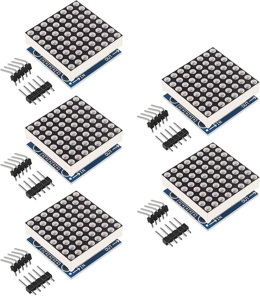 ACEIRMC 5PCS MAX7219 8x8 Dot Matrix LED Display Module 5V MCU Control MAX7219 88 LED Dot Matrix DIY Kit (B)