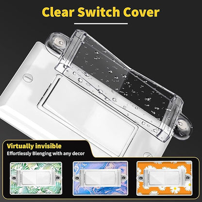 Light Switch Guard Cover- PSZEZNZ Light Switch Outlet Covers for Flat Modern Wall Switches-Child Safety Protection(Clear,2 Piece)