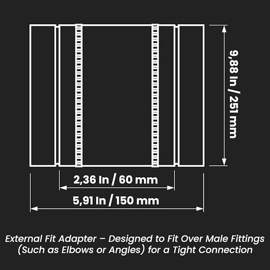 Repa Market 10" Inch Flexible Vibration And Noise Reducing Coupler - Female Fit Duct Connector – Galvanized Steel Coupling for Joining Two Male Duct Fittings – HVAC Ventilation Inline Joint