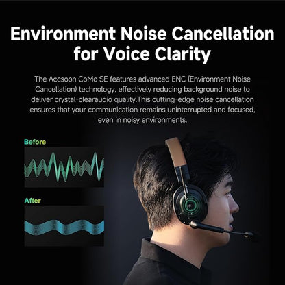 Accsoon Como SE Wireless Headset Intercom System 1312ft Team Communication Group Talk, 30+Hour Battery Life(Only Remote Headset)