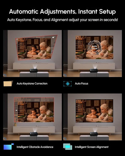 4K HDR10+ Google TV Projector for Home Theater 2200 ANSI Smart Daytime Projector with DD+ 2×30W Speakers, AI Cooling Fan , HDMI eARC, WiFi 6, Bluetooth 5.4 for Movies, Gaming, Daylight Viewing