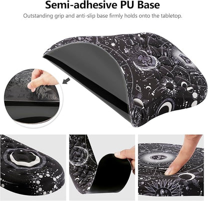 Laokiiy Mouse Pad Wrist Support, 2 in1 Keyboard Wrist Rest+ Ergonomic Mouse Pad, Non-Slip Wrist Rest for Computer Keyboard, Made Easy Typing & Relieve Wrist Pain(Sun Moon)