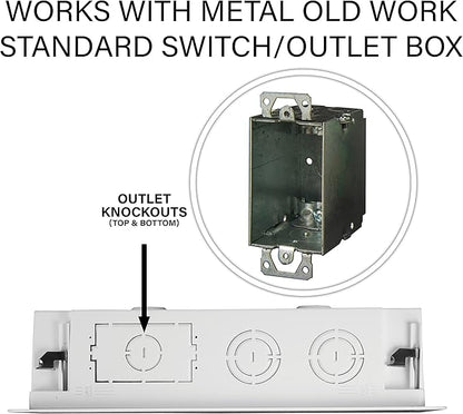 Legrand - OnQ Cable Management, In-Wall Media Box, Dual Purpose Structured Wiring Enclosure with Mounting Bracket, Home Networking Panel, 9 inch, White, ENP0905NAV1