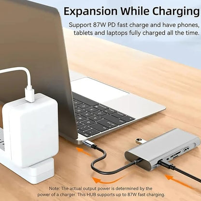 USB C Laptop Docking Station 11 in 1 Type-C Hub with HDMI,Ethernet,4 USB,VGA,SD TF Card Reader,Audio,PD Compatible with iPhone16/MacBook/Dell/Surface/HP/Lenovo and Other Type C Laptops