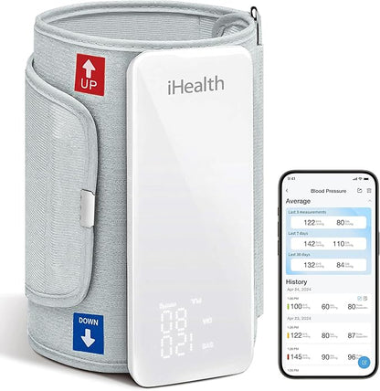 iHealth Neo Wireless Blood Pressure Monitor, Upper Arm Cuff, Bluetooth Blood Pressure Machine, Ultra-Thin & Portable, App-Enabled for iOS & Android