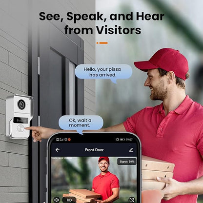 KeonBell 2 Wired Video Intercom System, 7 Inches Video Doorbell Camera with Monitor, Wired Video Door Phone HD Camera Kits Support tuya, Two Way Talk, Video Recording, Remote Unlock for Smart Home