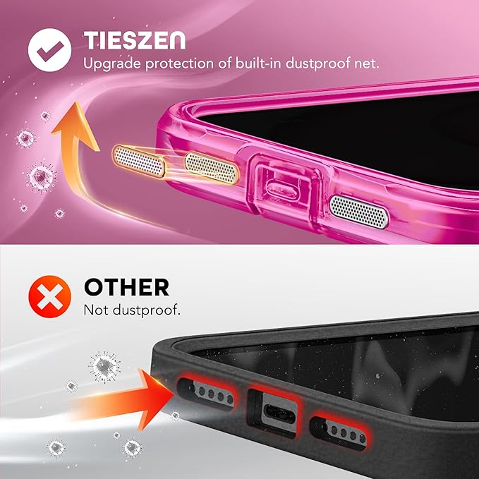 Magnetic for iPhone 15 Case, Compatible with MagSafe, Built-in Privacy Screen Protector and Camera Protection, Anti Spy Full Body Dustproof Shockproof Hard Phone Case 6.1", Fluorescent Pink