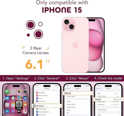 Magnetic for iPhone 15 Case, Compatible with MagSafe, Built-in Privacy Screen Protector and Camera Protection, Anti Spy Full Body Dustproof Shockproof Hard Phone Case 6.1", Fluorescent Pink