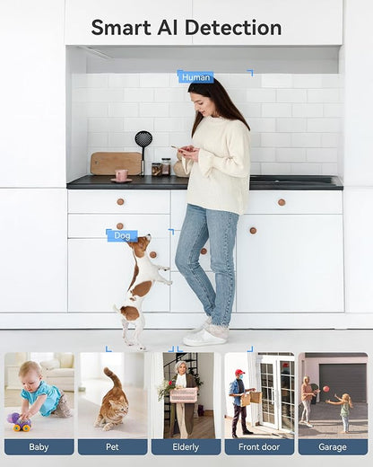 FOSCAM 3K 5MP Security Camera Indoor/Outdoor, 2.4g & 5g WiFi Magnetic Mini Dog/Cat/Pet/Baby Camera, Smart Motion Detection, 20X Zoom, 2-Way Audio, Night Vision, Home Monitor Work with Alexa & Google