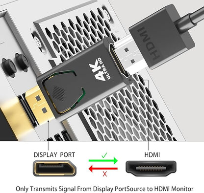Mbiydeg DisplayPort to HDMI Adapter 4K 30Hz, 3-Pack Uni-Directional DP to HDMI Converter (Male to Female) Compatible with Laptop/PC/Monitor/TV, Stable Signal for Home Office Gaming & Streaming.