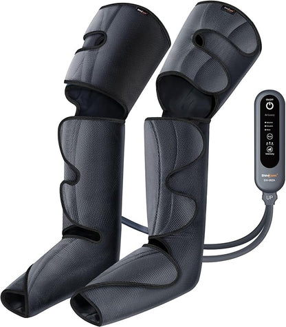 SHINE WELL Leg Compression Massager, Air Compression Massager for Circulation and Pain Relief, 3 Modes 3 Intensities 2 Extenders and Adjustable Wraps, Gift for Family or Friend