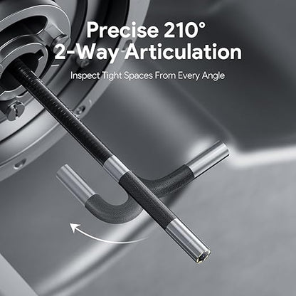 DEPSTECH Articulating Borescope Camera with Light, 5" IPS HD Screen, Industrial Endoscope Inspection Camera with Two-Way Articulated Probe, 0.24'' Flexible Snake Scope for Wall Automotive Engine - 5FT