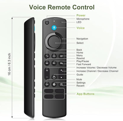 Replacement Voice Remote Control Fit for Fire Smart AMZ TV Stick(HD/Lite/4K Max/4K/Cube), FireSeries Stick(2nd Gen/3rd Gen), Smart TVs 3rd Gen, for All Omni QLED Series＆Insignia-Pioneer-Hisense-TCL