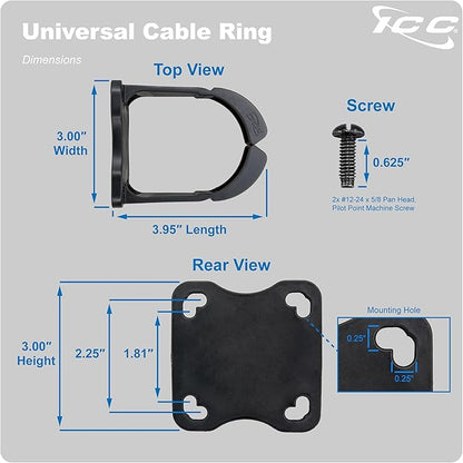 ICC 3” Plastic Cable Management Ring, Vertical/Horizontal, Rack or Wall Mount, Pack of 1 – Cable Organizer for Network Racks and Structured Cabling