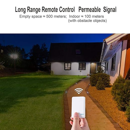 Thinkbee 3 Way Wireless Switch and Receiver Kit, Dual Remote Control, No Wiring, No WiFi Needed, Waterproof Wireless Panel Switches for House Lamp Led (2 Switches and 1 Receiver Included)