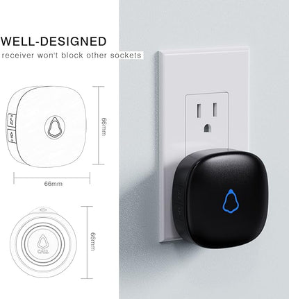 Caregiver Pager, Wireless Call Button for Seniors/Elderly at Home, 1 SOS Button + 1 Receiver Medical Life Alert System, Emergency Panic Call Bell, Help Alarm for Nurse Calling & Patient Assistance