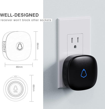 Caregiver Pager, Wireless Call Button for Seniors/Elderly at Home, 2 SOS Buttons + 2 Receivers Medical Life Alert System, Emergency Panic Call Bell, Nurse Calling & Patient Assistance Alarm
