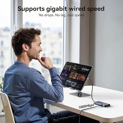 USB C Docking Station Dual Monitor Adapter for Dell HP, Laptop Docking Station 3 Monitors Quad Display USB C Hub Dongle to 2 HDMI,DP,VGA,3 USB,PD,100W PD,Ethernet, 9 in 1 Thunderbolt Dock for Surface