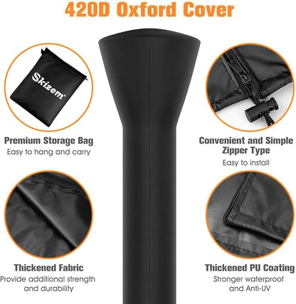Skizem Outdoor Patio Heater Covers with Zipper,Upgraded 420D Oxford Fabric with PU Coating Material,100% Waterproof Windproof Anti-UV Snow-Poof,36 Months of Use (89'' H x 33" D x 19" B)